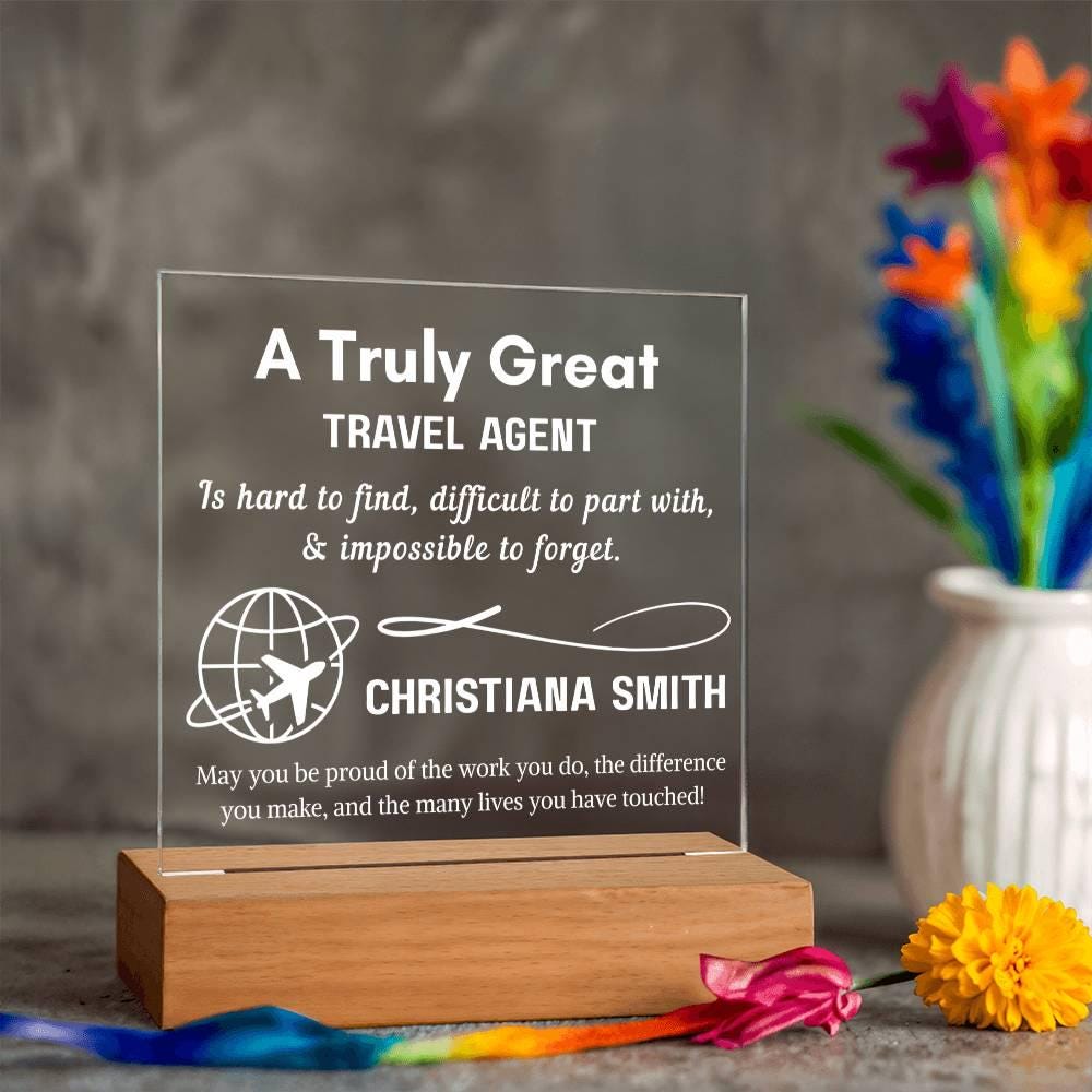 Personalized Travel Agent LED Desk Sign – Custom Travel Advisor – view 10