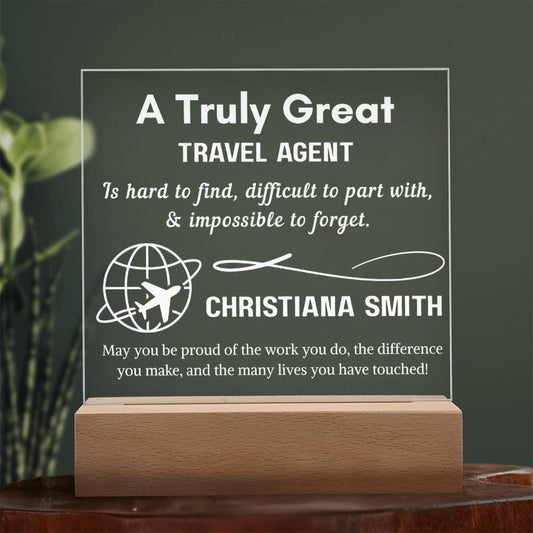 Personalized Travel Agent LED Desk Sign – Custom Travel Advisor – view 2