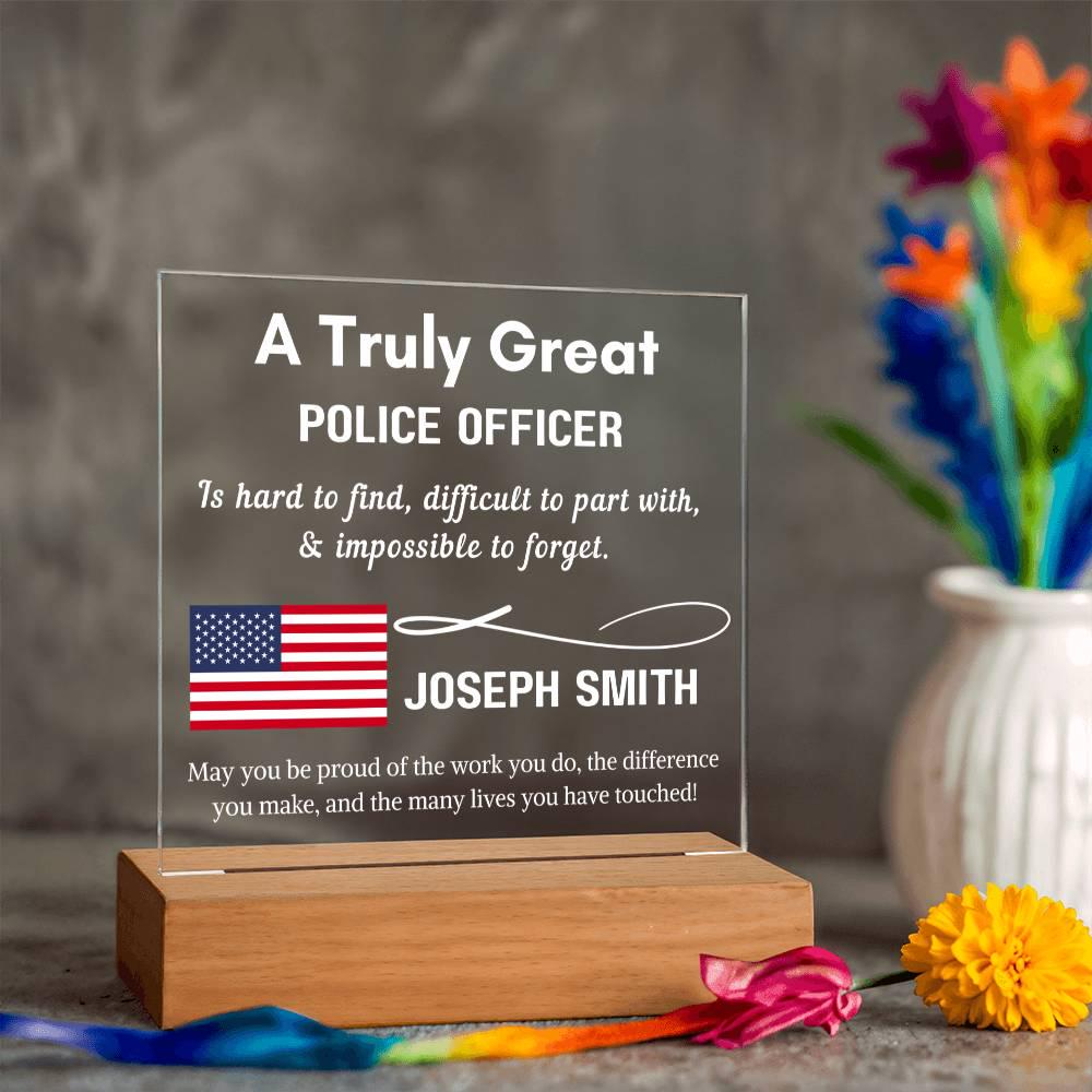 Personalized Police Officer LED Acrylic Sign – Husband Gift – view 10