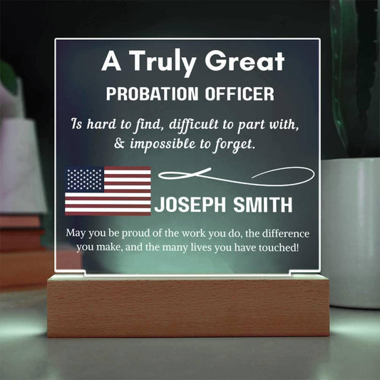 Personalized Probation Officer Acrylic Sign – Custom Probation – view 2