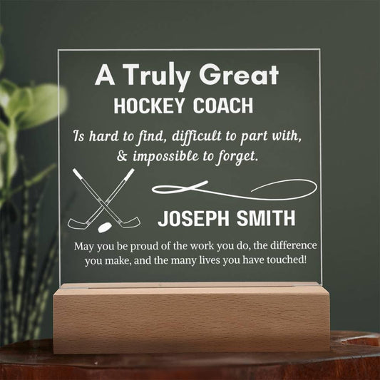 Hockey Coach Personalized Sign – Gift for Hockey Coach – view 2