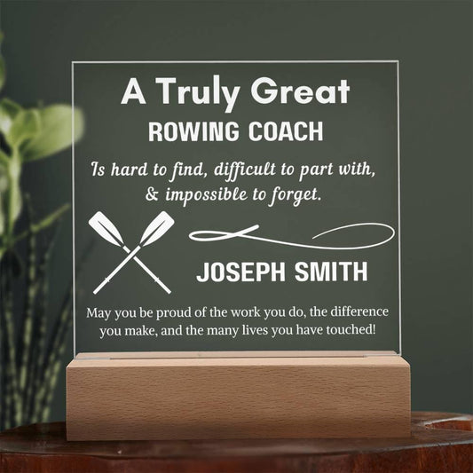 Personalized Rowing Coach LED Acrylic Sign – Rowing Gifts – view 2
