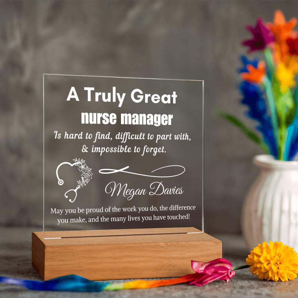 Personalized Nurse Manager Acrylic LED Sign: Appreciation Gift – view 10