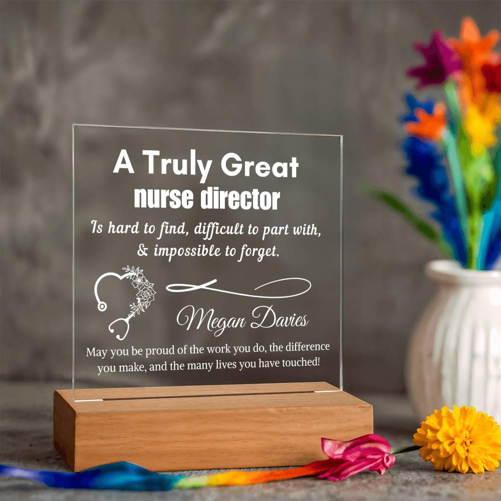 Personalized Nurse Director Gift Cordless LED Acrylic Sign– Director – view 10