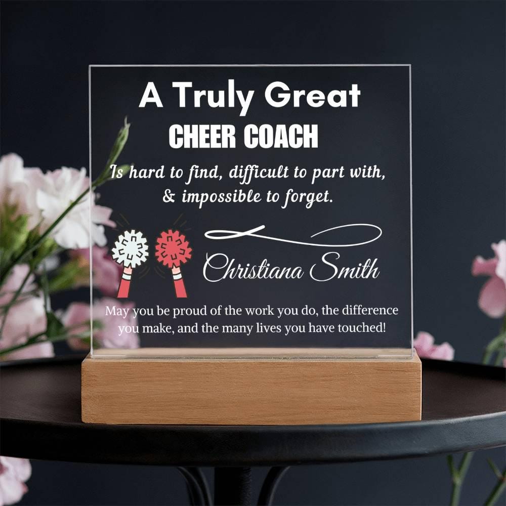 Personalized Cheer Coach Acrylic LED Sign: Thank You Gift – view 10