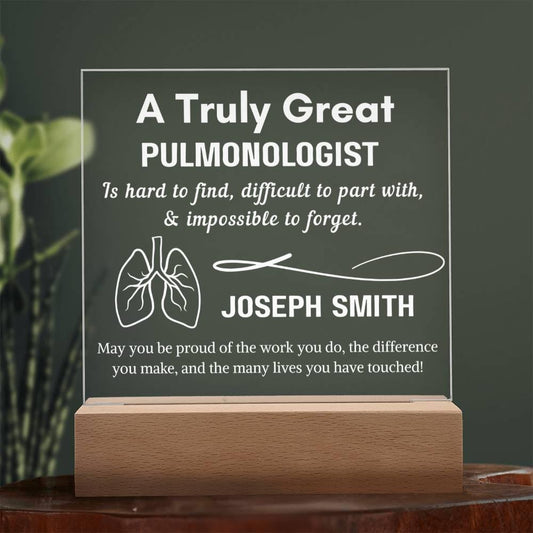 Personalized Pulmonologist Gift Acrylic Plaque – Pulmonary Doctor Gift – view 2