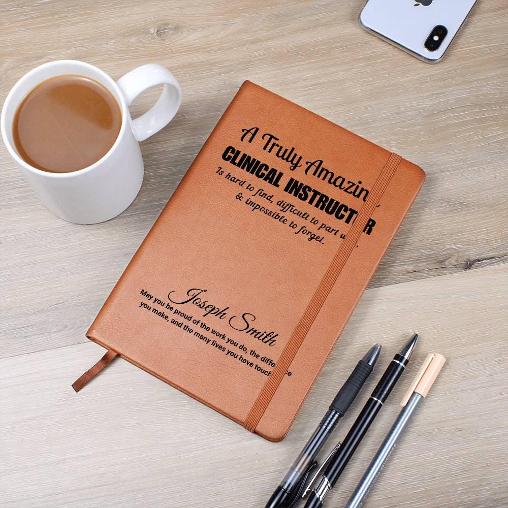 Personalized Clinical Nursing Instructor Gift Vegan Leather Journal – view 10