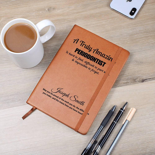 Personalized Periodontist Gift Vegan Leather Journal – Dental Surgeon – view 2
