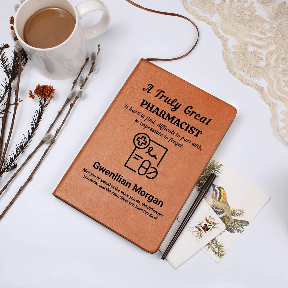 Personalized Pharmacist Gift Vegan Leather Journal – Birthday Gift – view 10