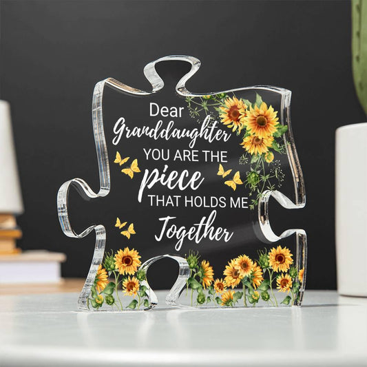 Acrylic Puzzle Plaque: Heartfelt Gift for Granddaughter – view 2