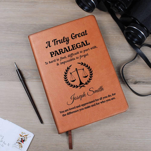 Personalized Paralegal Gift Leather Journal – or Appreciation Gift – view 2