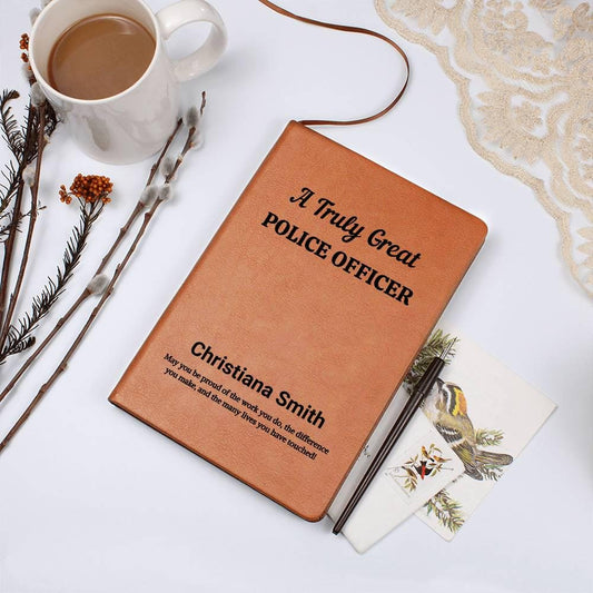 Police Officer Personalized Leather Journal – Husband Gift – view 2