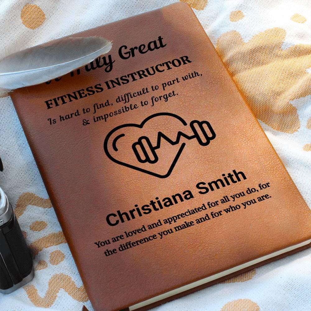 Fitness Instructor Personalized Leather Journal – Fitness Coach Gift – view 10