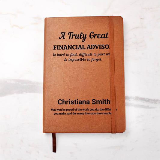 Financial Advisor Personalized Leather Journal – Gift for Advisor – view 2