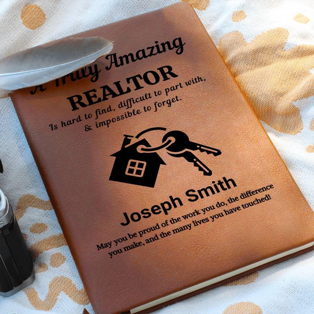 Realtor Personalized Leather Journal – Real Estate Agent Gift – view 10