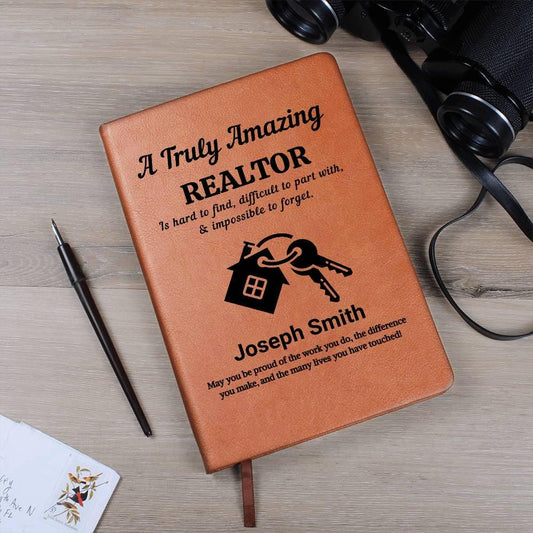 Realtor Personalized Leather Journal – Real Estate Agent Gift – view 2