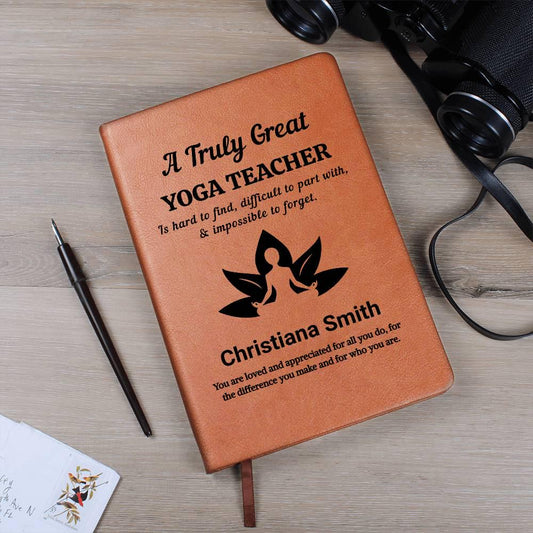 Yoga Teacher Personalized Gift Leather Journal – Yogi – view 2