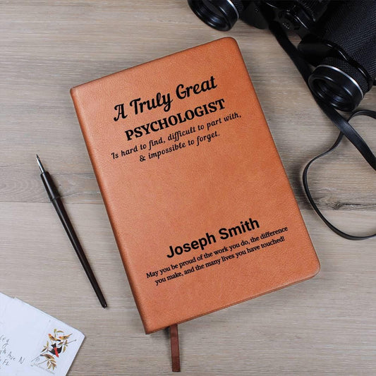 Psychologist Gift Personalized Leather Journal – Psych Grad Gift – view 2
