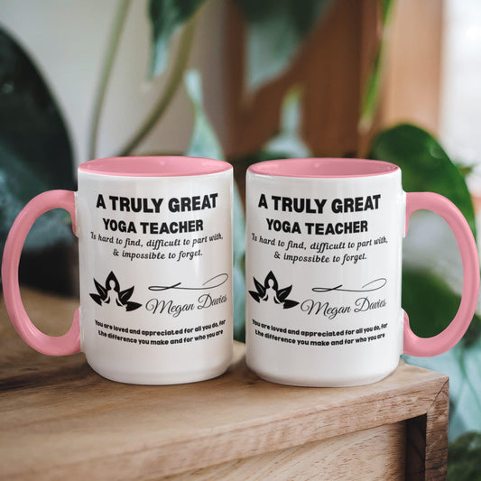Yoga Teacher Personalized Color Accent Mug – Yogi – view 2