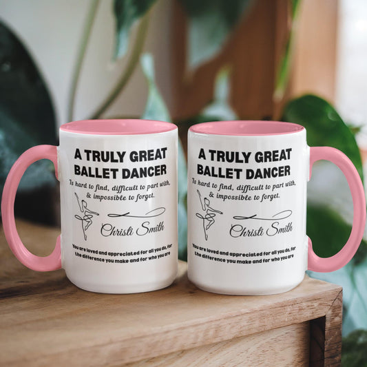 Ballet Dancer Personalized Color Accent Mug – Ballet Teacher Gift – view 2