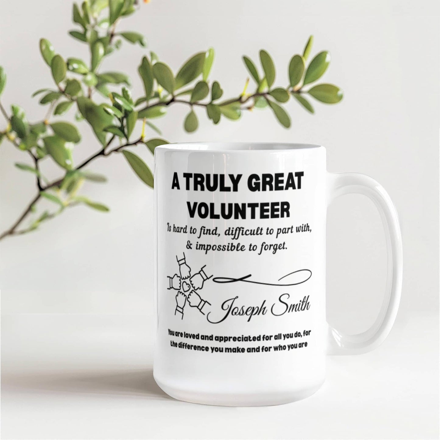 Personalized Volunteer Color Accent Mug – Thank You Gift – view 10