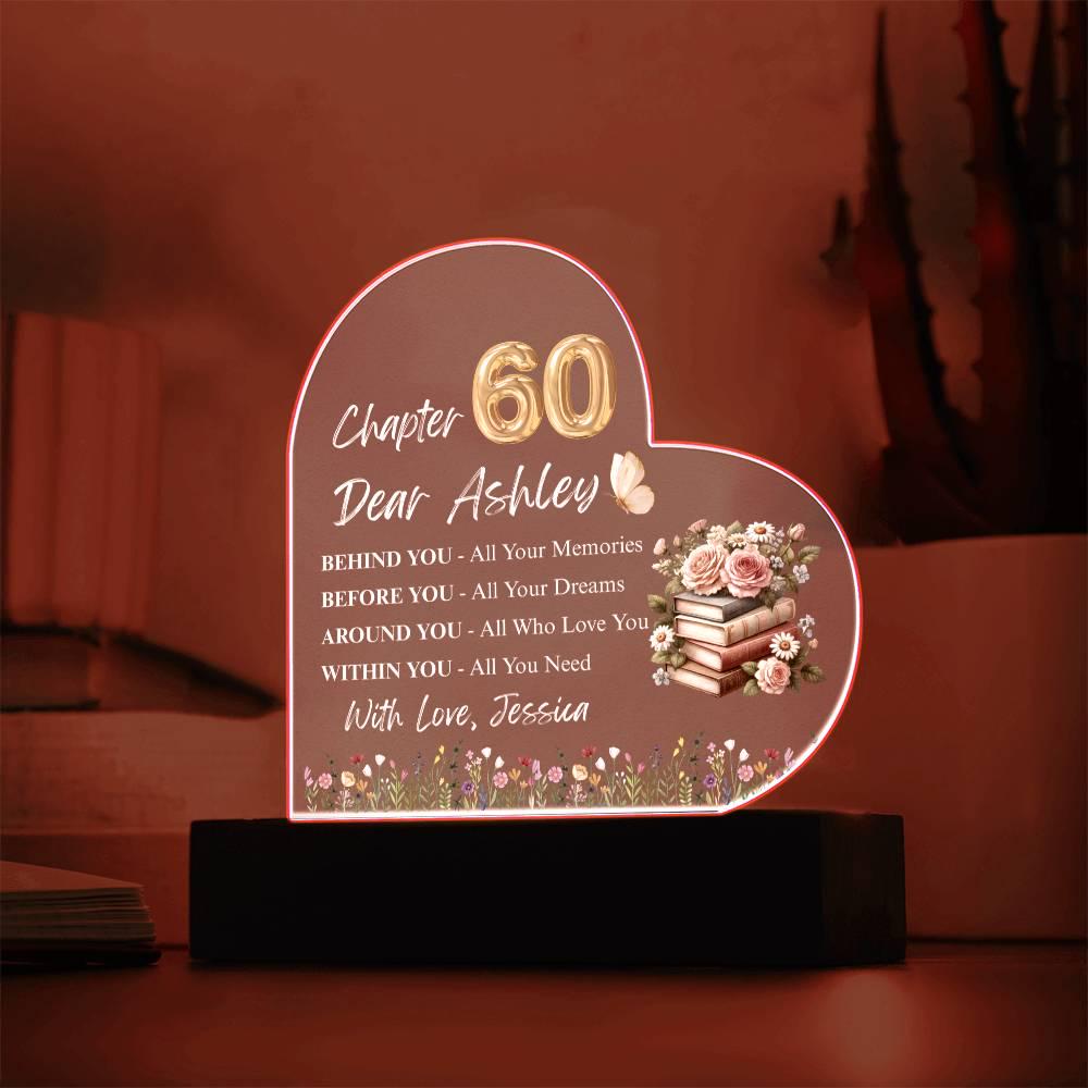 Personalized 60th Birthday Gift Acrylic Heart Plaque – Aunt – view 10
