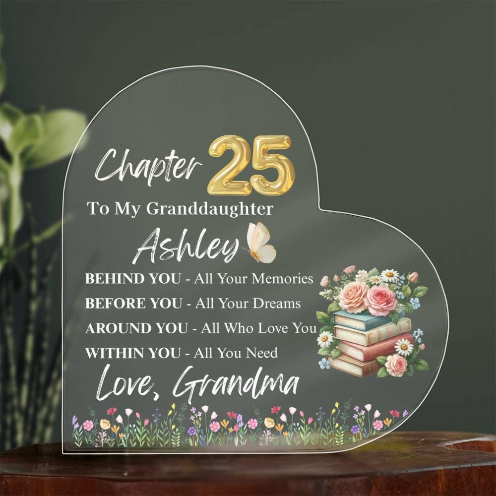 Granddaughter 25th Birthday Gift Granddaughter Acrylic Plaque – view 10