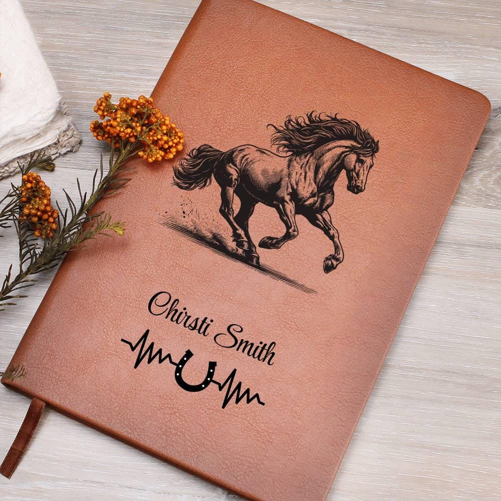 Horse Lover Gift Personalized Leather Journal – Horse Girl Gifts – view 9