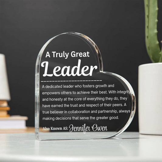 Personalized Leader Gift – Leadership Definition Plaque – Mentor Gift – view 2