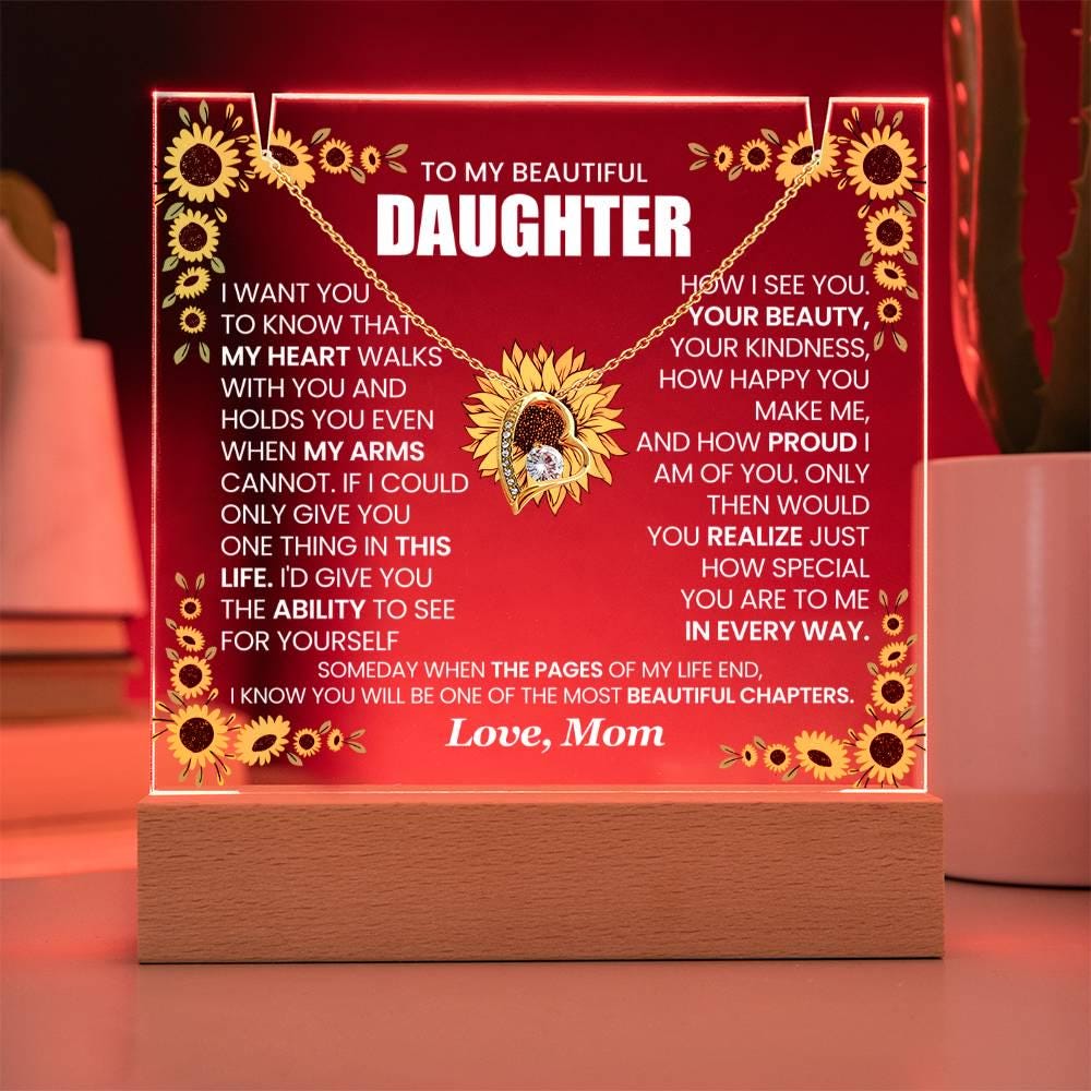 Personalized Daughter Keepsake Acrylic with Necklace – view 9