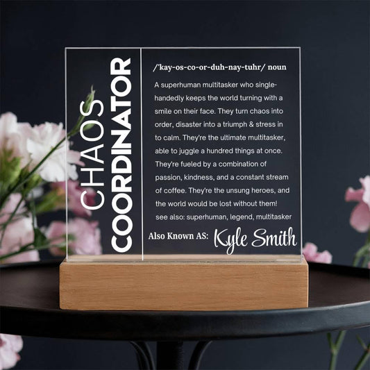 Chaos Coordinator Personalized Acrylic Plaque – Project Manager Gift – view 2