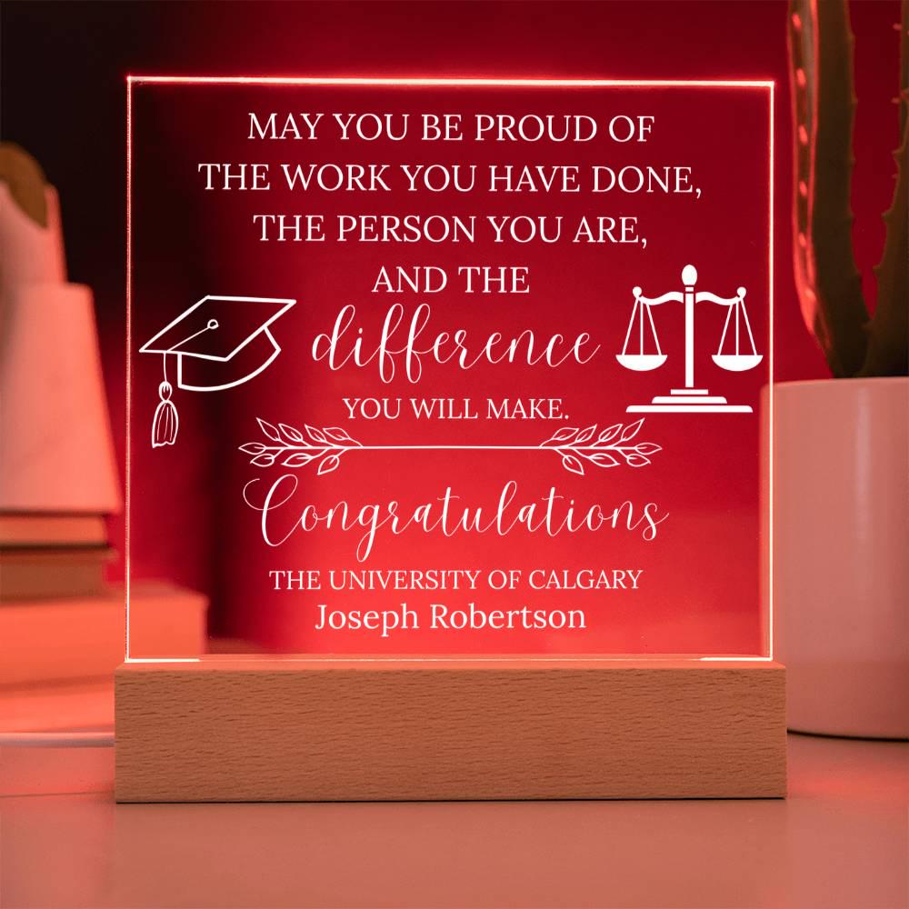 Personalized Law Graduation Gift Acrylic Plaque – New Lawyer Gift – view 10