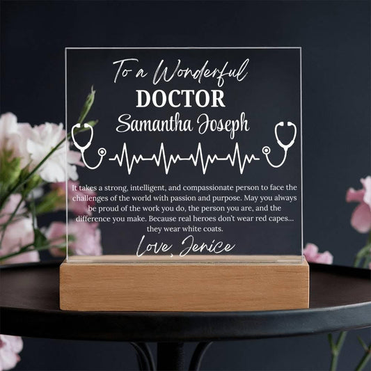 Personalized Doctor Gift Acrylic Plaque – Retirement Gift for Doctor – view 2