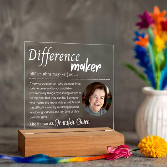 Difference Maker Personalized Photo Acrylic Plaque – Mentor Gift – view 2