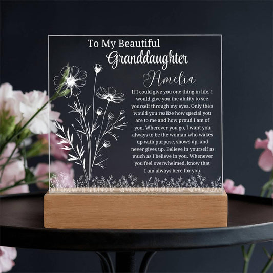 To My Granddaughter Gift Personalized Plaque – Gift from Grandma – view 2