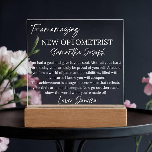 Personalized New Optometrist Gift Acrylic Plaque – Future Eye Doctor – view 2