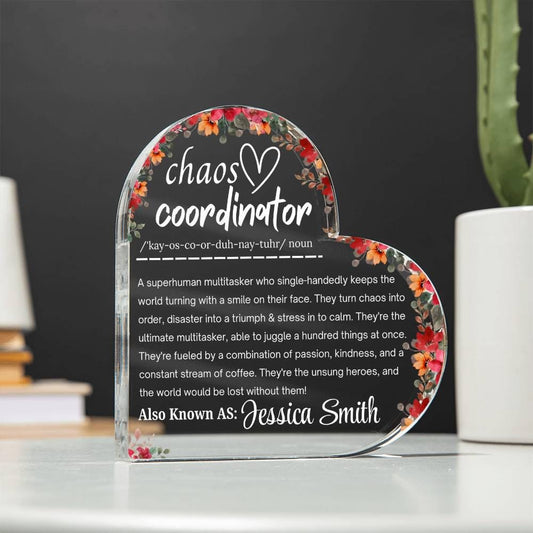 Chaos Coordinator Gift Acrylic Plaque – Coworker Gift – view 2