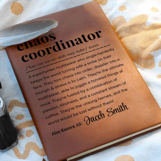 Chaos Coordinator Personalized Journal – Funny Manager Gift – view 2