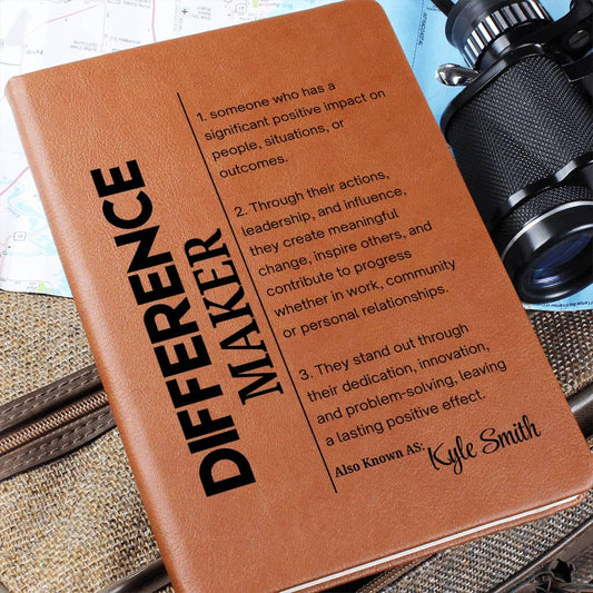 Difference Maker Personalized Vegan Leather Journal – Mentor Gift – view 2