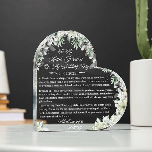 To My Aunt on My Wedding Day Personalized Acrylic Plaque – view 2