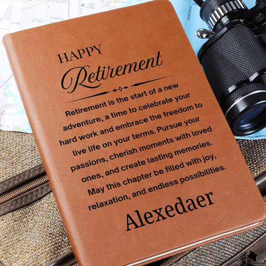 Personalized Retirement Gift Vegan Leather Journal – Farewell Gift – view 2
