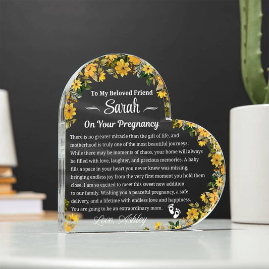 Friend Pregnancy Gift Personalized Acrylic Plaque – Expecting Mom Gift – view 2
