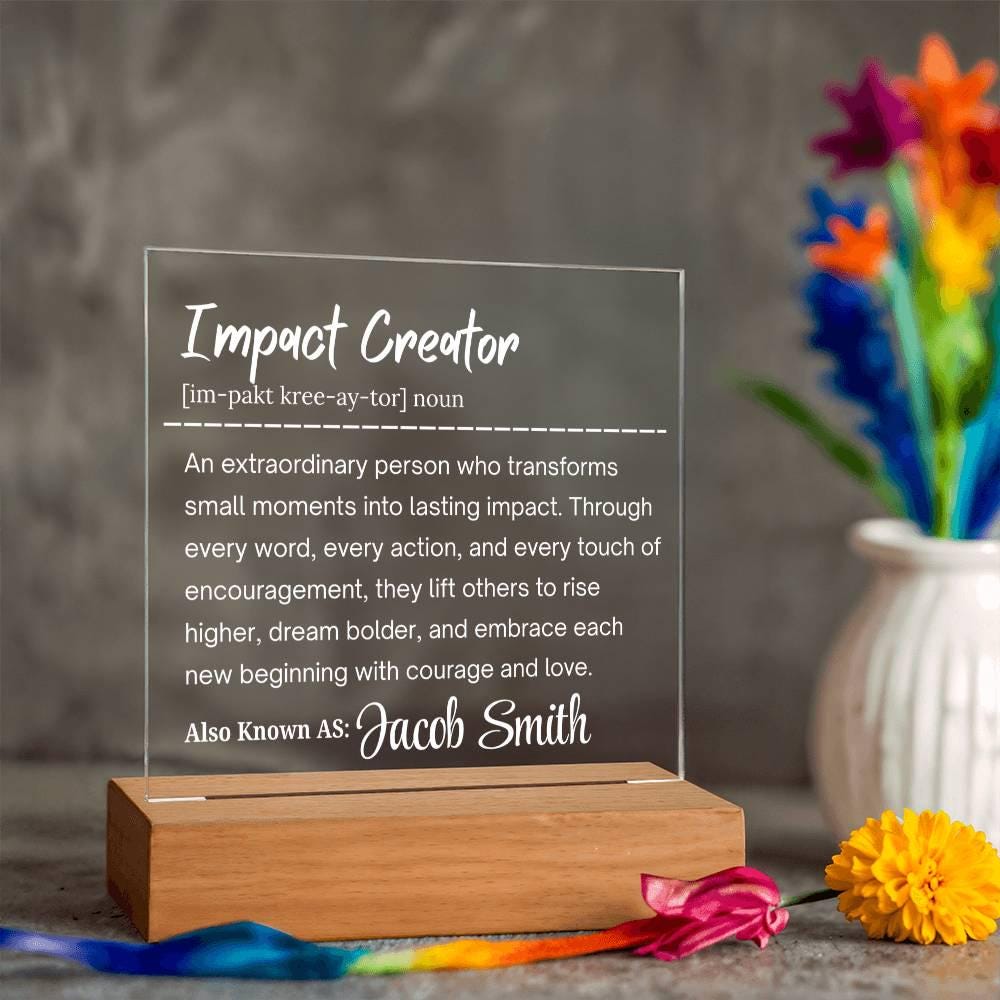 Impact Creator Personalized Acrylic Plaque – Gift for Employee – view 10