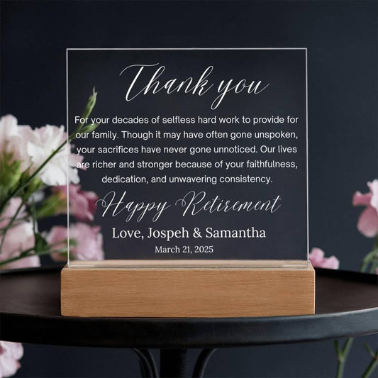 Personalized Retirement Gift Acrylic Plaque – view 2
