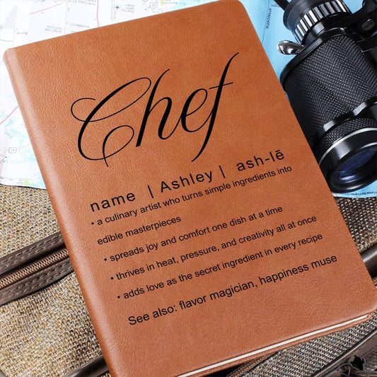 Personalized Chef Gift Vegan Leather Journal – Culinary Gift – view 2