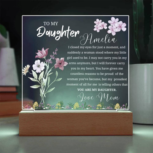 To My Daughter Gift Personalized Acrylic Plaque – Gift from Mom – view 2