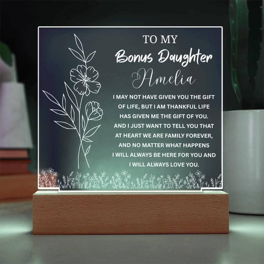 Personalized Bonus Daughter Gift Acrylic Plaque – Stepdaughter Gift – view 2