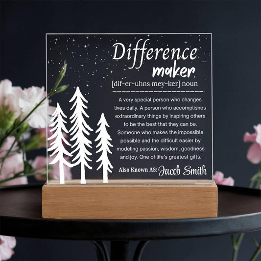 Difference maker Personalized Acrylic Plaque – Social Worker Gift – view 2