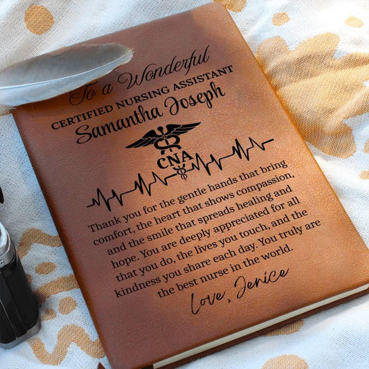 CNA Gift Personalized Vegan Leather Journal – Thank You Gift – view 2