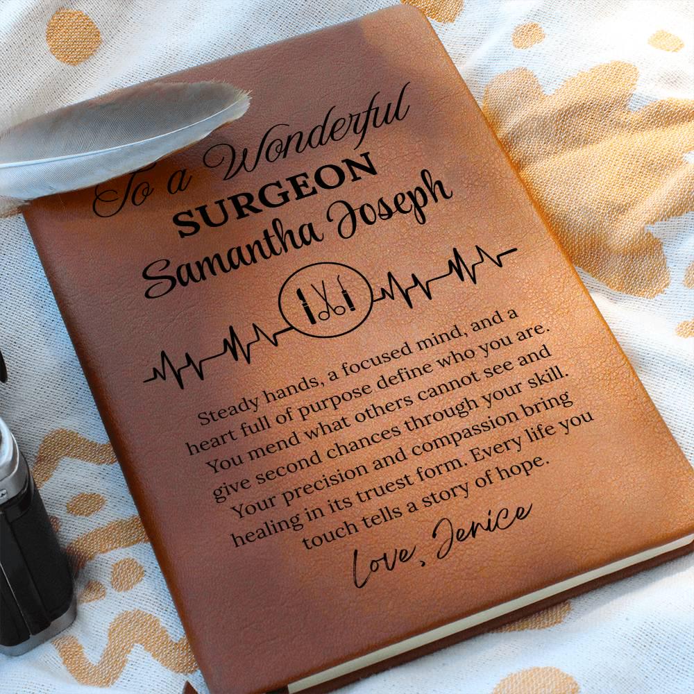 Surgeon Gift Personalized Vegan Leather Journal – Gift for Heart – view 8
